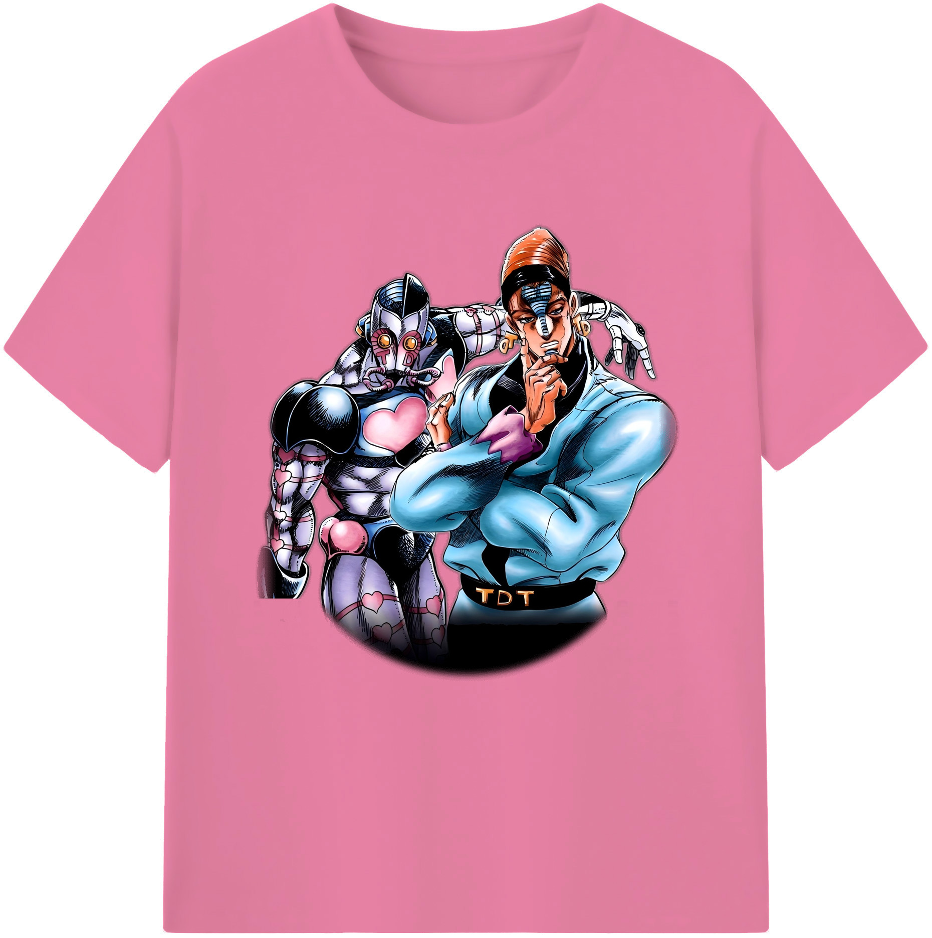 （画像用） ジョジョの奇妙な冒険 ひがしかた じょうすけ JoJo's Bizarre Adventure Higashikata Josuke 綿100％半袖Tシャツ（フロントプリント）